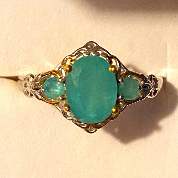 Grandidierite in Vermeil YG and Platinum over St-Silver Size 9- 2.15 ctw - Picture 6 of 6